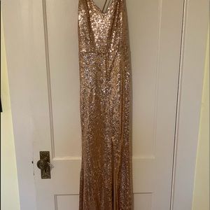 Long Sparkly Gold/Pink Dress!